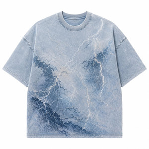 เสื้อยืดคอตตอนระบายอากาศดี สีซีดแบบซันเฟด ทรงดรอปไหล่ เนื้อผ้านุ่ม สวมใส่สบายทุกวันและเหมาะสำหรับกิจกรรมกลางแจ้ง - Product Image 1