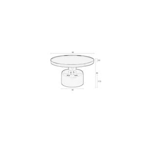 Style Revolution Modern Round Coffee <b>Table</b> With Tempered Glass <b>Top</b> And <b>Resin</b> Base 57 Cm Diameter Living Room Furniture - Product Image 4
