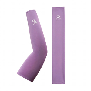 ปลอกแขนกันแดดผู้ชาย GYM ACTIVE แขนยาว สีม่วงล้วน โพลีเอสเตอร์ UPF50+ ระบายอากาศได้ดี น้ำหนักเบา กระชับกล้ามเนื้อ - Product Image 5