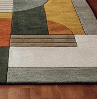 Tapis en laine abstrait à poils ras tufté à la main, antibactérien, adapté aux animaux domestiques, antidérapant, design moderne, pour la maison, la salle de sport, usage commercial, en latex
