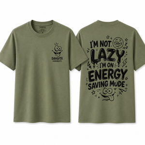 Camiseta de Manga Corta para Hombre Sangita, Color Verde Oliva, Cuello Redondo, Corte Regular, Estampado de Dibujos Animados, Transpirable, Informal, 100% Algodón, Ecológica - Product Image 1