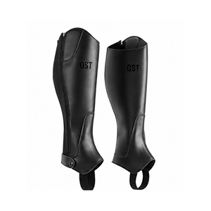 Polainas de equitación de cuero genuino premium para hombre, de corte medio, con cremallera, protección para las piernas, personalizables - Product Image 1