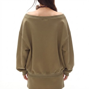 Custom Olive <b>Off</b> <b>Shoulder</b> <b>Sweatshirts</b> Wholesale Lace Applique Embroidery Hoodies Manufacturer OEM Private Label Streetwear - Product Image 4