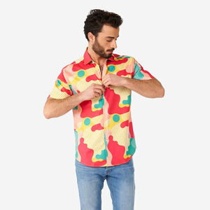 Camisa Hawaiana para Hombre, Manga Corta, Estampado Tropical, Casual de Playa, con Botones, Verano, Colorida, Floral, para Vacaciones - Product Image 1