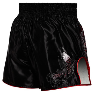 Shorts de sport en satin à séchage rapide pour homme, imprimé dragon rouge et noir, taille élastique, style streetwear - Product Image 3