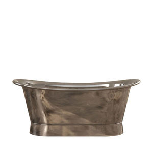 Bañera de Cobre Ecológica, Independiente, con Acabado Plateado Antiguo, Bañera Metálica de Gran Tamaño para Uso en Hogares, Hoteles y Baños - Product Image 1