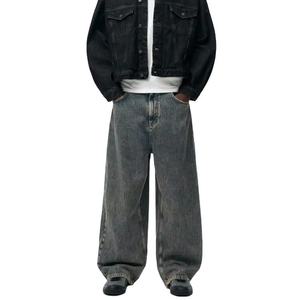 Pantalones Vaqueros Casuales Personalizados al por Mayor, de Mezclilla Cruda Selvedge, de Alta Calidad, Holgados, para Hombre, Rectos, Tallas Grandes, Estilo Vintage - Product Image 1