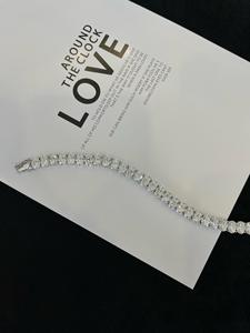 Bracelet tennis en moissanite taille ovale, argent sterling 925, grand bracelet diamant pour femme, bijoux de luxe pour mariage - Product Image 5
