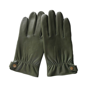 Sheepskin <b>Touch</b> <b>Screen</b> <b>Gloves</b> Wrist Length Breathable Thermal Olive Green Unlined Winter Cycling Daily Use - Product Image 3
