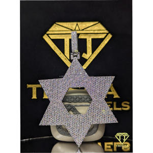จี้รูปดาวทรงหนาประดับเพชรโมอิสซาไนต์ VVS เงินแท้ 925 สไตล์ฮิปฮอปแบบ Iced Out เครื่องประดับสุดเท่จาก Trisha Jewels - Product Image 5