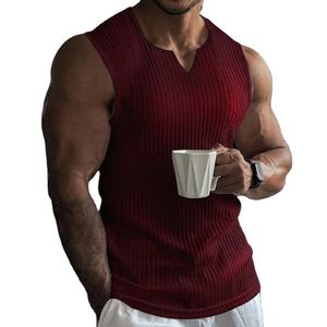 Chaleco Deportivo de Alta Calidad para Hombre, Camiseta sin Mangas para Gimnasio, Chaleco Ajustado con Logo Personalizado, Chaleco Acanalado para Hombre - Product Image 5