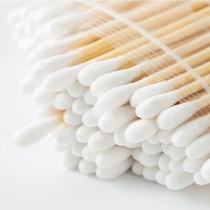 Hisopos de Bambú y Algodón, 200 Unidades, Puntas Redondas, Hisopos de Algodón Orgánico para Oídos, Maquillaje, Limpieza, Niños, Bebés, Longitud Personalizable - Product Image 2