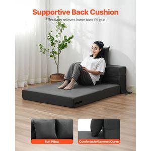 Divano Letto Convertibile 3 in 1 in Memory Foam ad Alta Densità 25D, Pieghevole con 2 Rivestimenti Lavabili per Palestra e Hotel - Product Image 4