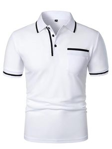 STELLAR Classic Woven <b>Half</b> Sleeve Cotton Men's Golf <b>Shirt</b> with Pocket Breathable 220g Fabric - Product Image 3