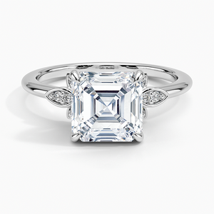 BOJ <b>Ring</b> 045 Asscher Cut 925 <b>Silver</b> Grand Fiore Diamond & Rhodium Plated Wedding 2ct D Color VVS1 Moissanite GRA Certified <b>Ring</b> - Product Image 1