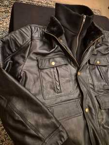 Veste en cuir véritable marron pour homme CHAMP KING avec doublure en fausse fourrure, col rabattable, fermeture éclair - Product Image 3