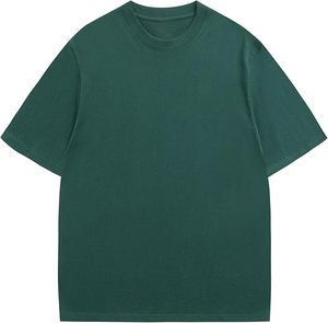 เสื้อยืดคอกลม แขนสั้น ทรงโอเวอร์ไซส์ สีเขียวล้วน ผ้าฝ้าย 100% ระบายอากาศได้ดี แห้งเร็ว เป็นมิตรกับสิ่งแวดล้อม ซักแล้วใส่ได้เลย 男女兼用 - Product Image 1