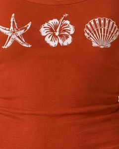 เสื้อครอปสายเดี่ยวสีน้ำตาลสนิมสำหรับผู้หญิง ทรงเข้ารูป ใส่สบาย พิมพ์ลายลำลองสำหรับฤดูร้อน เนื้อผ้านุ่มยืดหยุ่น แฟชั่น - Product Image 6
