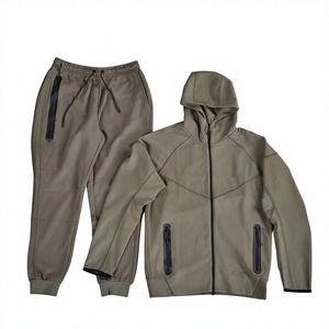 2026 Men's Casual Knitted Eco-Friendly Solid Printed Tracksuit Winter Drawstring Closure Hooded <b>Jacket</b> <b>Straight</b> Sweatpants - Product Image 5