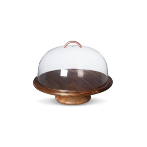 Soporte redondo de madera para tartas, el más vendido, con cubierta de cristal y asa en forma de corazón, soporte reutilizable para exhibir postres, en oferta. - Product Image 4