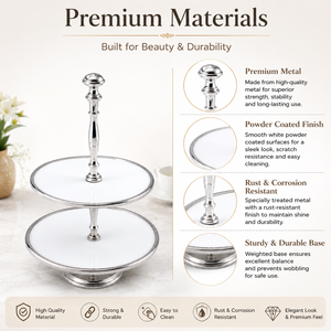Luxury 2 Tier Metal <b>Cake</b> <b>Stand</b> | Elegant Cupcake Dessert Display Serving Tray | Wedding Birthday Party Afternoon Tea Table Decor - Product Image 5