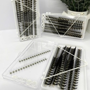 Wholesale Handmade Super Soft Black 0.05mm 0.07mm 3-20D Short <b>Premade</b> Volume <b>Fans</b> <b>Fan</b> Eyelashes Pointy Base Eyelash Extensions - Product Image 2