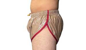 Men's Waterproof Satin <b>Short</b> <b>Shorts</b> Elastic Waist Solid Color Casual PU Coated Polyester Swimwear - Product Image 3