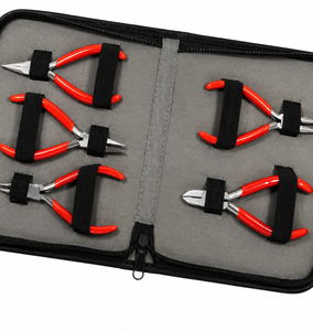 Stainless Steel Jewelry <b>Pliers</b> <b>Set</b> with Red Handles for DIY Jewelry Making Tools - Product Image 3