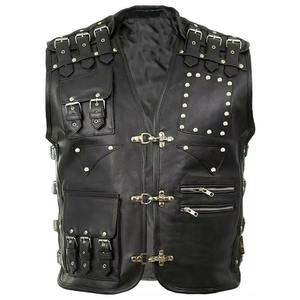Custom Manufacturing Premium Black Polyester Vintage Motorcycle Club Vest with Button Studs Buckles Heavy Duty <b>Biker</b> <b>Waistcoat</b> - Product Image 1
