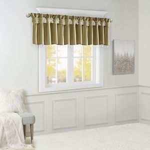 Mantovana leggera in finta seta con perline in bronzo 50x26 "tende e mantovane - Product Image 4