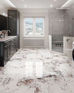 Azulejos de Porcelana Pulida con Aspecto de Ónix de 60x120cm, Acura Azul, Acabado Brillante, Calidad Premium, Azulejos de 600x1200mm para Sala de Estar - Product Image 3