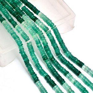 AAA+ Onyx 5mm-6mm Smooth Heishi Beads Natural Multi Green Onyx Semiprecious Gemstone Wheel <b>Spacer</b> Loose Beads for Jewelry Making - Product Image 1