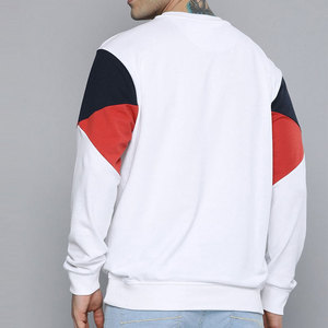 Sudadera casual de color liso minimalista para hombre, diseño en blanco para pedidos al por mayor, top tipo jersey para hombre - Product Image 2