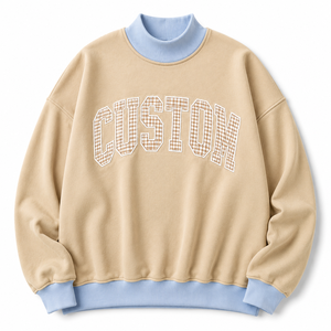 Trendy Sweatshirt Oversized Comfort Fit <b>Layered</b> Mock Neck Style Statement Graphic Front Modern Casual Wear Autumn Knitted <b>Top</b> - Product Image 5