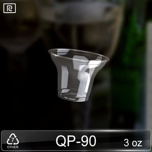 Tasse PLA jetable QP-90 de 3oz/90ml pour la dégustation de boissons Conception biodégradable en emballage plastique et produit d'impression - Product Image 1