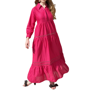 Nuevo Diseño, Vestidos Casuales Transpirables para Mujer, Cuello en V, Color Sólido, Tallas Grandes, Logotipo y Colores Personalizables - Product Image 2