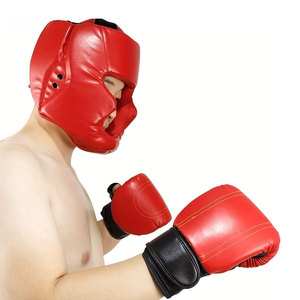 หมวกชกมวย 2 ชิ้น - ผ้าคลุมศีรษะสำหรับฝึกซ้อม เหมาะสำหรับ MMA, เทควันโด, มวยไทย, มวยสากล สำหรับผู้ชายและผู้หญิง แบบหนา - Product Image 6