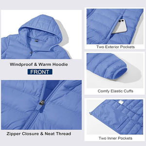 Vestes matelassées en nylon respirant imprimé, à capuche, de haute qualité, pour femmes, grandes tailles, personnalisées, de créateur, les plus vendues en gros - Product Image 5