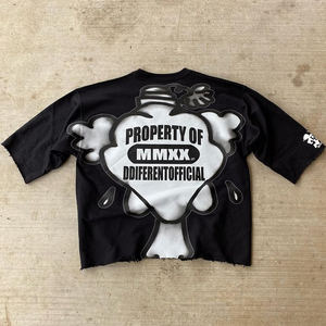 T-shirt blanc à manches courtes pour homme « This Madness Is Over », style streetwear, motif imprimé au dos, coupe classique, en jersey de coton, col rond - Product Image 2