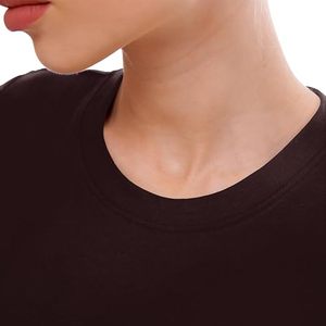 Combinaison pour femme à manches courtes, col rond, couleur unie, extensible, vêtements de sport, coupe ajustée, toutes saisons, tricot en spandex et coton - Product Image 4