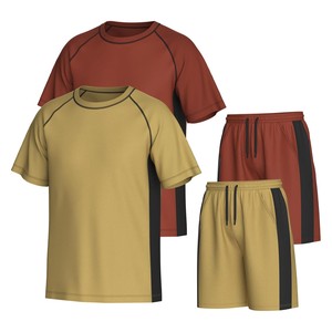 Conjunto Deportivo para Hombre, Camiseta y Pantalones Cortos con Bloques de Color, Cuello Redondo, Secado Rápido, Poliéster y Elastano, Ropa de Verano - Product Image 5