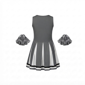 Uniforme de cheerleading attrayant pour femmes et filles, sans manches, col en V, jupe plissée, accessoires, vêtements de sport d'équipe, danse, vente en gros - Product Image 2