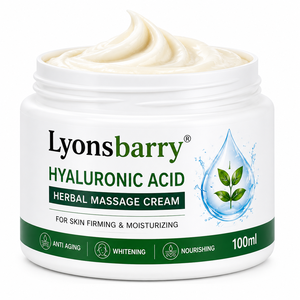 Crème de massage aux herbes à l'acide hyaluronique LyonsBarry, raffermissante, hydratante, anti-âge, nourrissante, soin du corps, pot de 100 ml - Product Image 1
