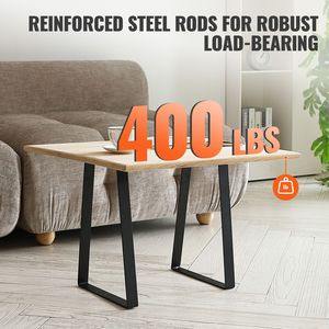 Set di gambe per tavolo in acciaio a trapezio stile rustico da 16 pollici per tavolini da caffè, scrivanie e comodini fai da te - Product Image 2
