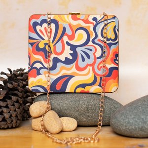 Pochette à imprimé abstrait multicolore pour femmes et voyages - Product Image 1