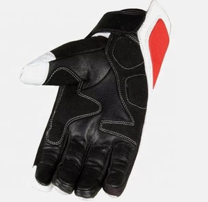 Gants de course en cuir à doigts complets, respirants, unisexes, avec fermeture auto-agrippante, blanc, noir, rouge, à panneaux, pour la conduite en extérieur, imprimés, sportifs - Product Image 5