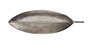 Wholesale Luxury <b>Leaf</b> Shaped Bronze Metal Serving Tray Bulk Hotel Platter with Elegant Ribbed Texture Decorative Centerpiece - Product Image 4