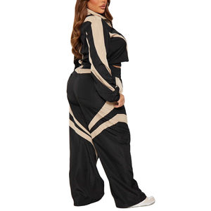 Conjunto de Chaqueta y Pantalón Cortavientos de 2 Piezas para Mujer, Corte Ajustado, Estilo Urbano, Impermeable, Transpirable y Ecológico - Product Image 4