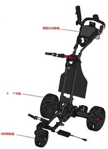 Voiturette de golf électrique avec télécommande, batterie rechargeable, roues anti-basculement et contrôle de descente pour clubs et sacs de golf - Product Image 2