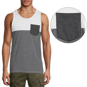 Débardeurs d'été pour hommes, débardeur de fitness uni sans manches en coton personnalisé pour homme, prix bas - Product Image 5